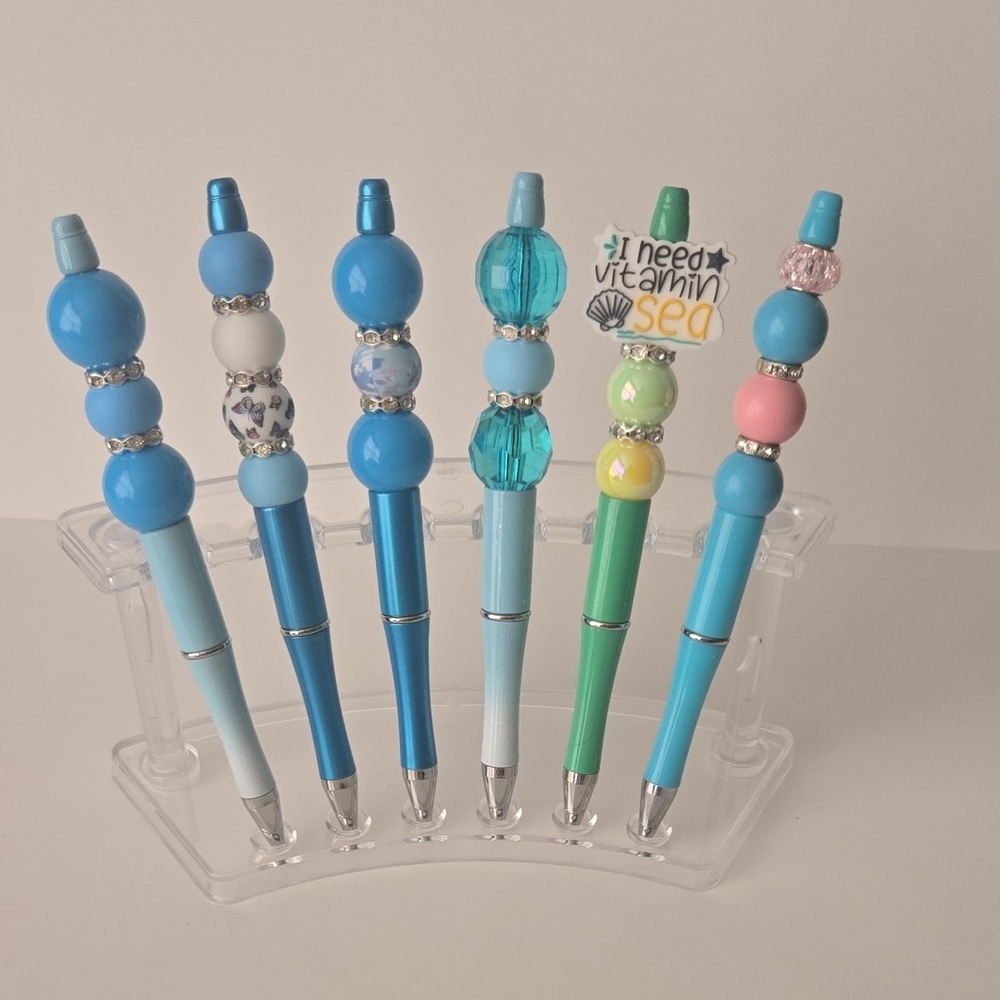 Set Of Colorful Beaded Pens | Cute Handmade  FREE REFILLS INCLUDED!